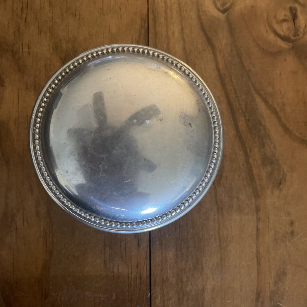 VTG Silver Plated Round Trinket Box Saks Fifth Ave